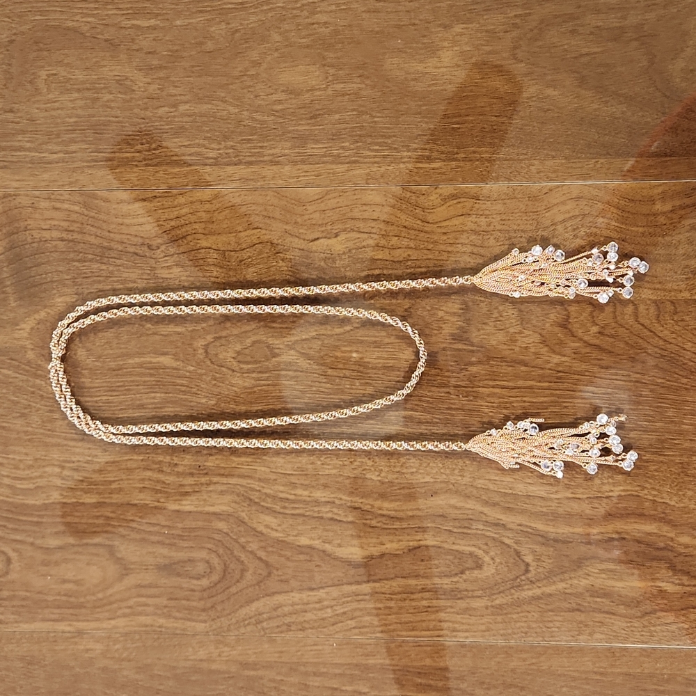 Kendra Scott "Sloan" Rose Gold Tassel Necklace